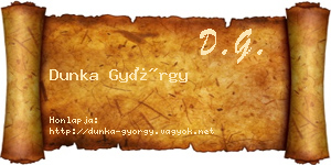Dunka György névjegykártya